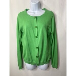 Vintage Chadwick's Womens Cardigan Sweater Size Medium Flower Buttons Christmas